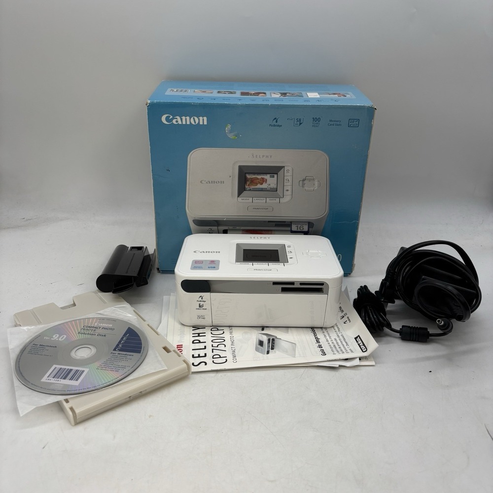 Canon Selphy CP740 Compact Photo Printer 4x6 LCD Working In Box